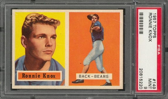 1957 Topps Football #149 Ronnie Knox – PSA MINT 9 "1 of 2!"